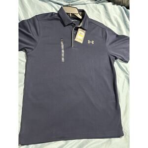 Under Armour Tech Polo Men’s Medium Navy Blue Shirt NWT MSRP $45